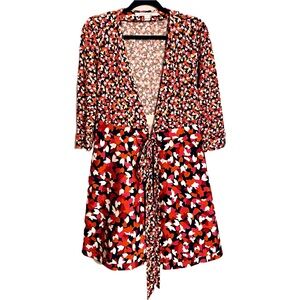 Women's Diane von Furstenberg Pink and Orange Wrap Dress Size 2